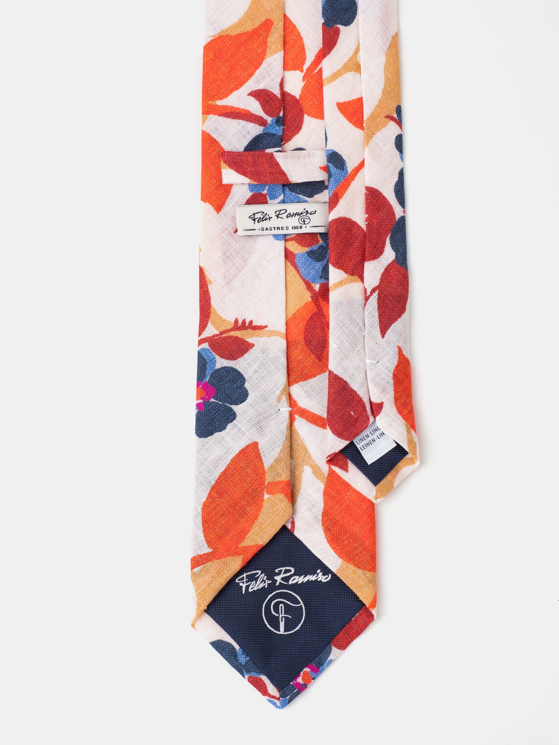 corbata-lino-flores-naranja-1