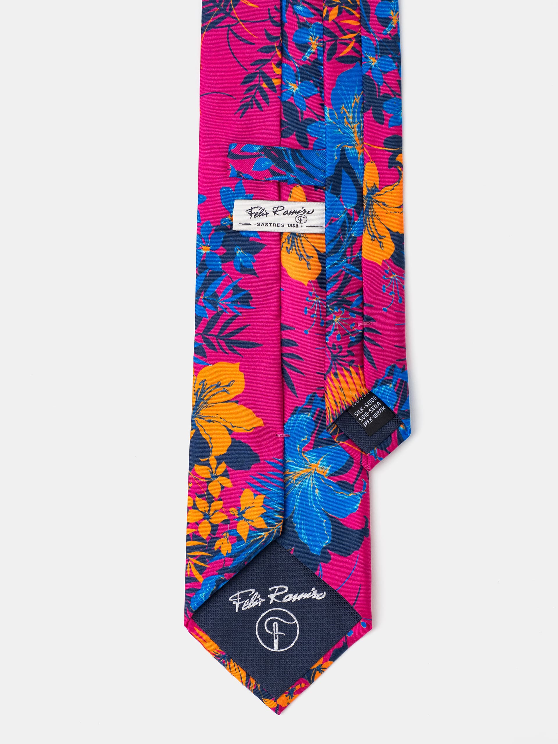 corbata-seda-estampado-tropical-fucsia-1