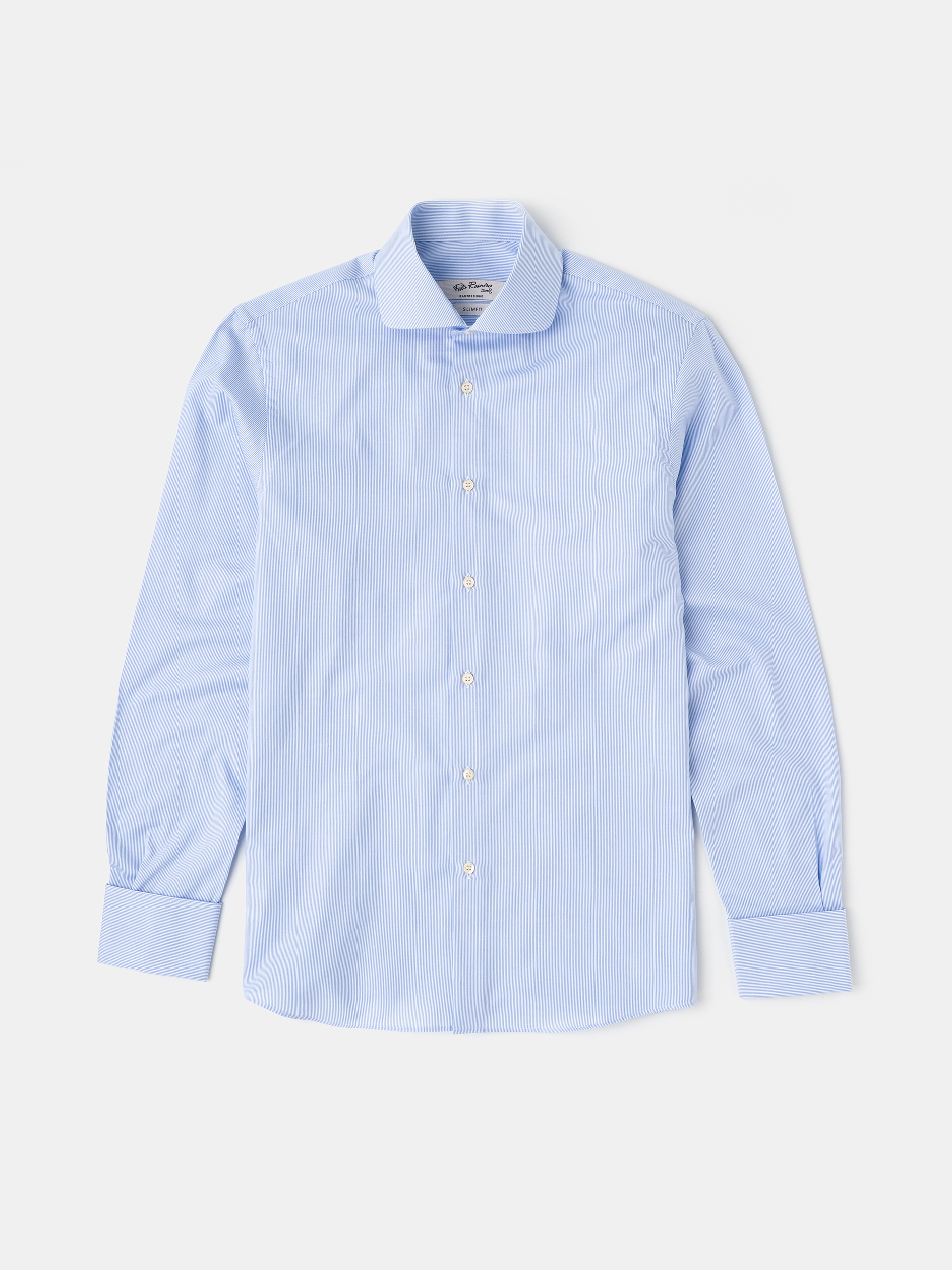 CAMISA EVENTO RAYAS AZUL Y BLANCA