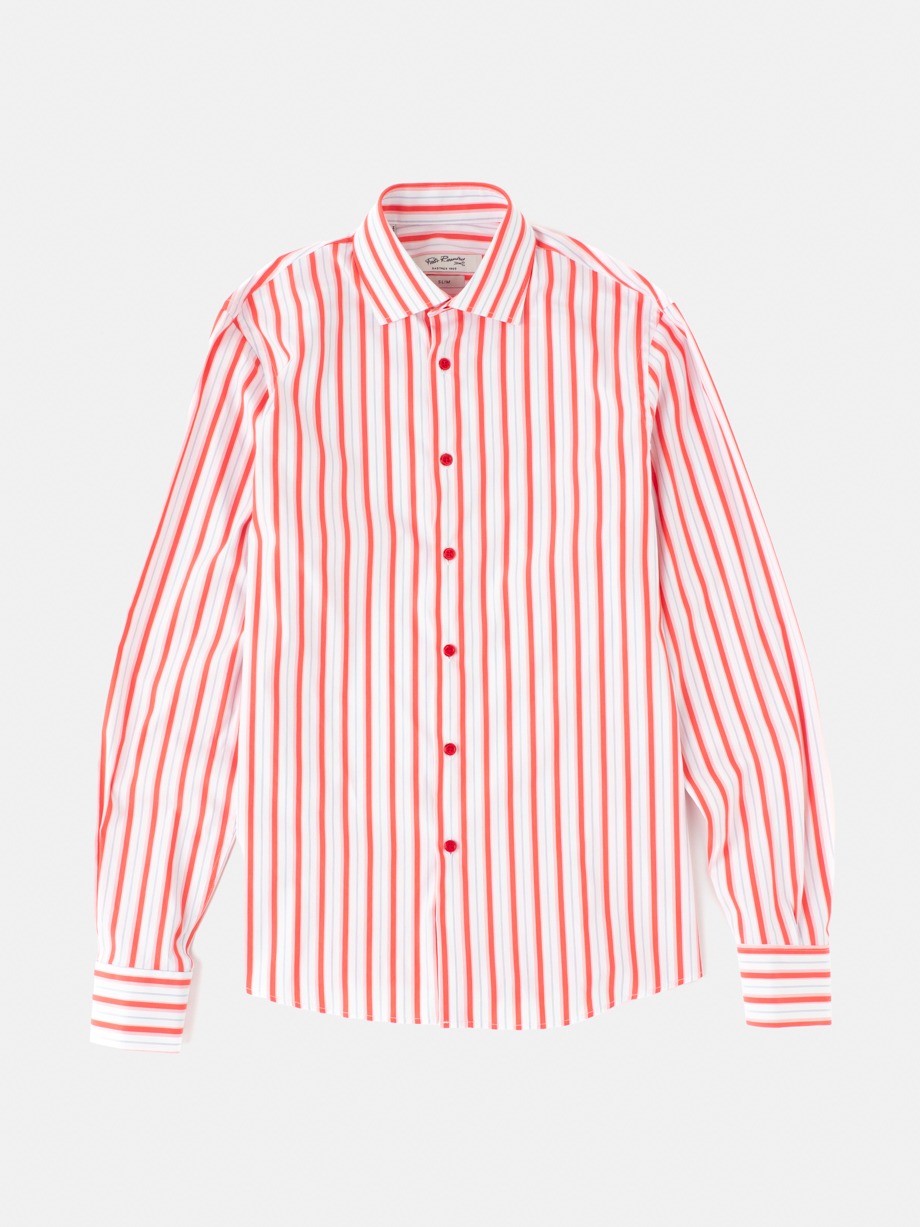 CAMISA CASUAL RAYAS ROJA