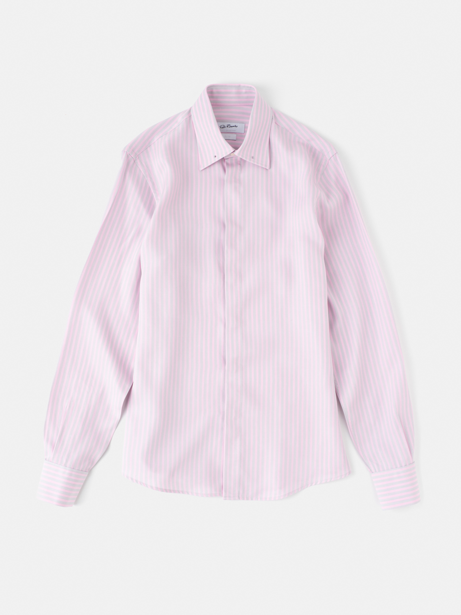 CAMISA EVENTO RAYAS GRIS Y ROSA